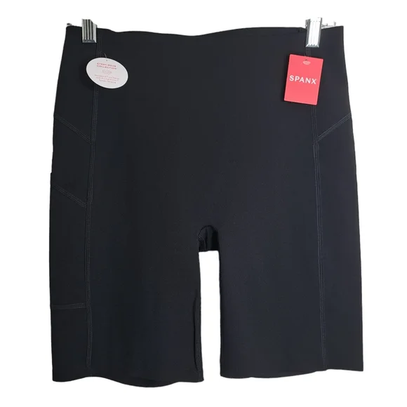 SPANX Women's Every Wear Bike Shorts With Small Pocket Very Black Size Medium - Picture 3 of 16